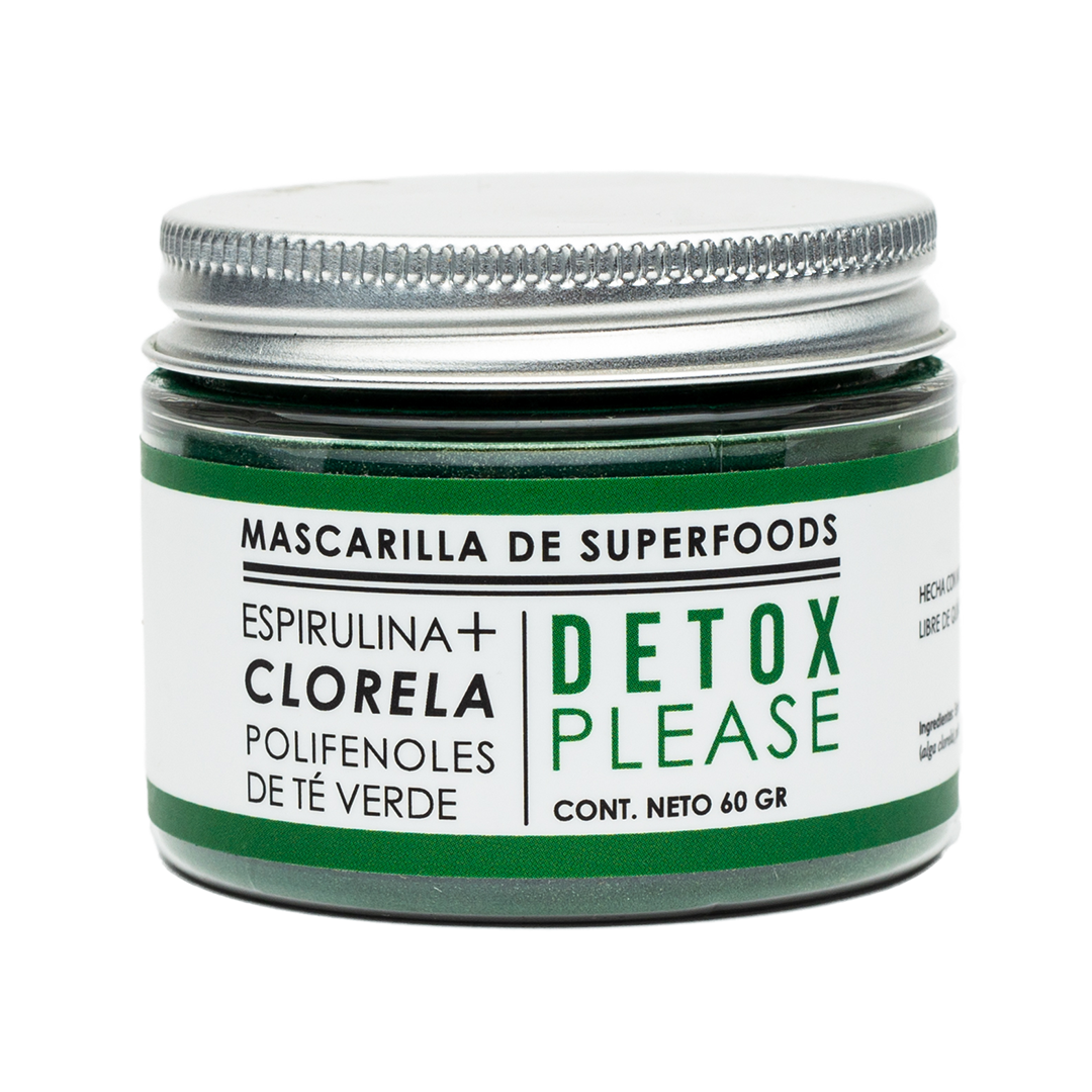 Detox Please superfoods facial mask: Spirulina + chlorella 60 gr.
