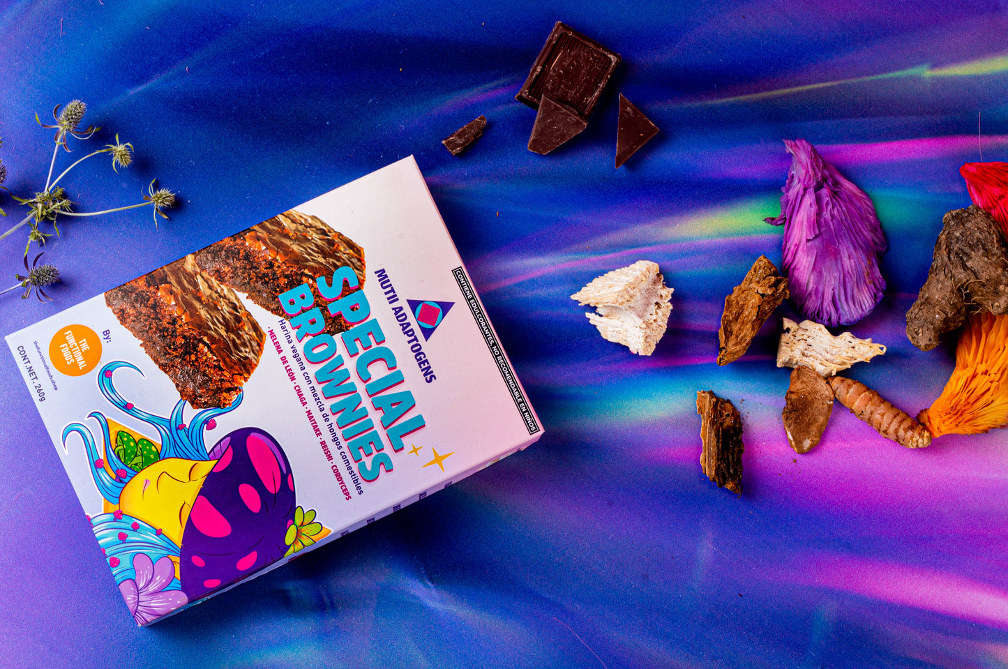 Special Brownies: Vegan flour for brownies with adaptogenic mushrooms (260 grs).