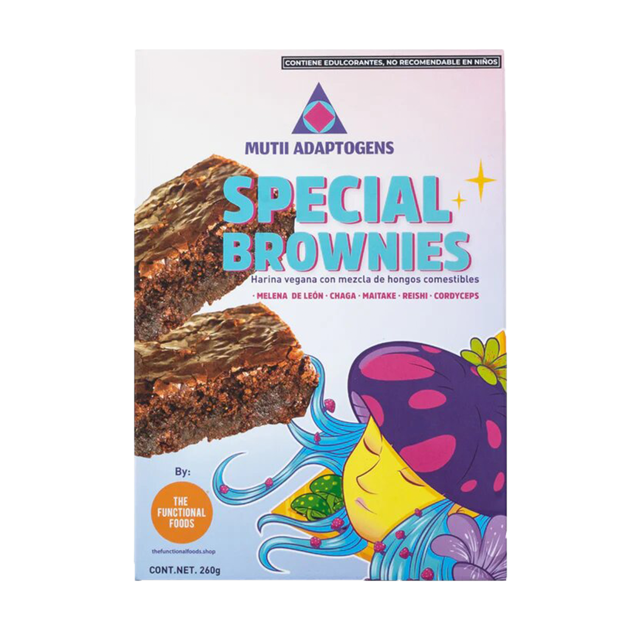Special Brownies: Vegan flour for brownies with adaptogenic mushrooms (260 grs).