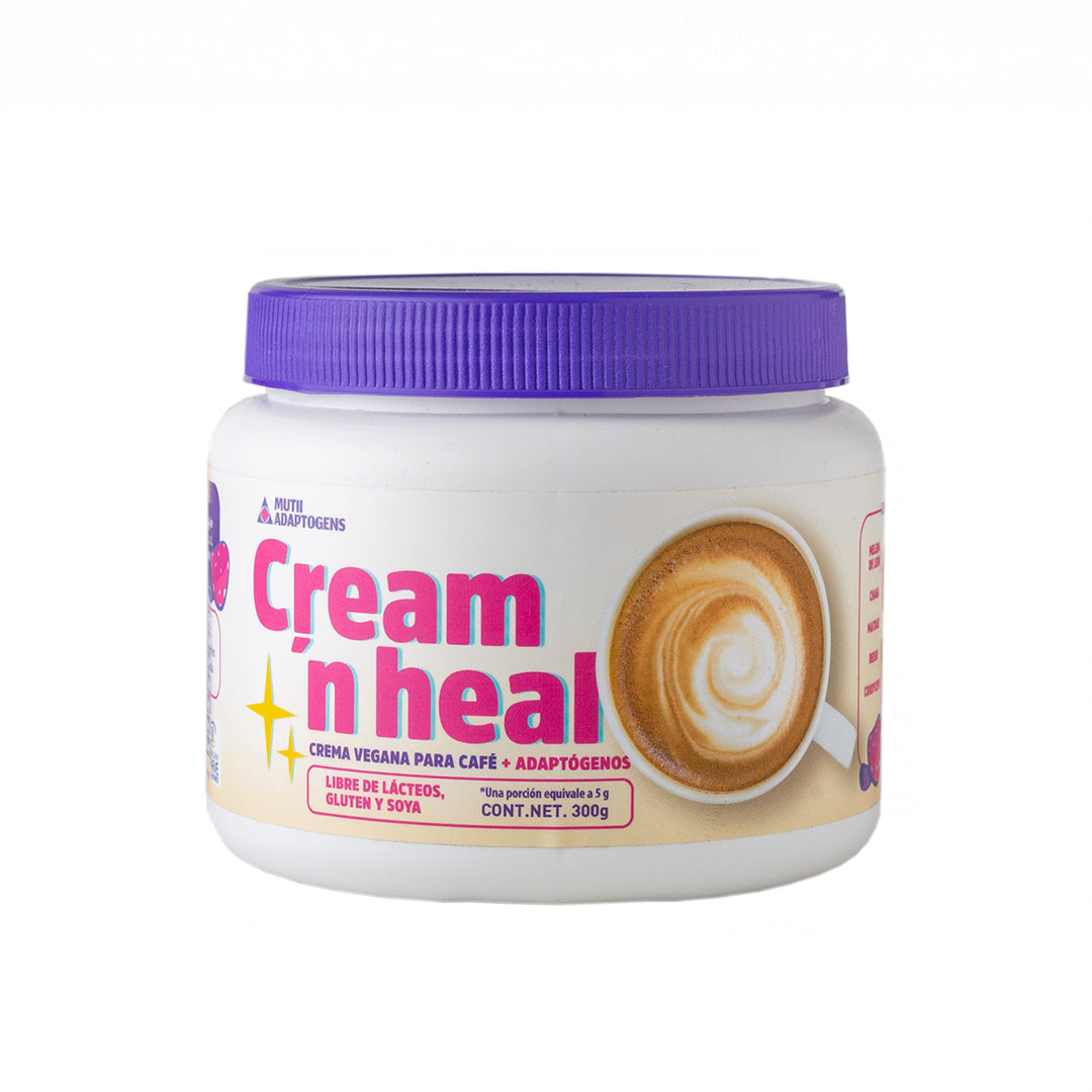 Cream ‘n heal: Sustituto vegano de crema para café con adaptógenos 300 grs.