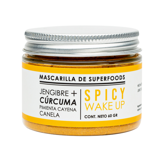 Mascarilla Facial de Superfoods Spicy Wake Up: Jengibre + Cúrcuma + Canela 60 grs.