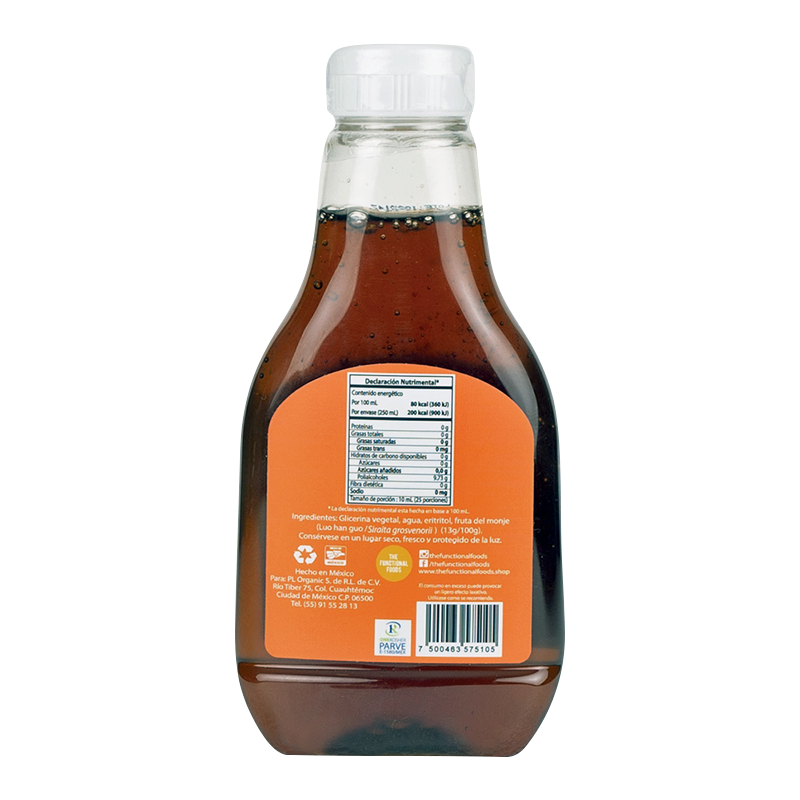 Miel Monk®: Miel de fruta del monje sabor maple 250 ml.